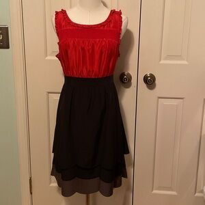 Maeve Scarlet and Ebony Tiered Midi Dress